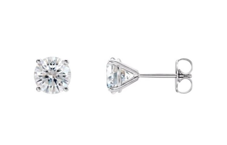 DS DESIGN INC. (Y) 14KW 1.57CT LG DIAMOND FOUR PRONG STUD EARRINGS