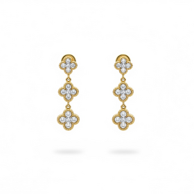 HJ NAMDAR (Y)14K .65DI TRIO DANGLING DIAMOND CLOVERS IN 14K GOLD