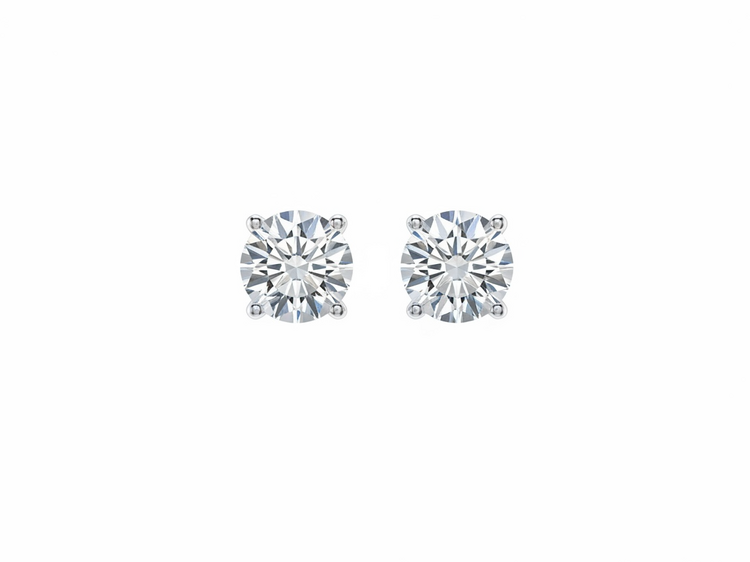DIAMOND TRADERS INTERNATIONAL (R)14K 1.0LG IGI VS1-2 E-F IGI CARD L2794 1 CARAT LAB GROWN DIAMOND STUDS IN 14K WHITE GOLD
