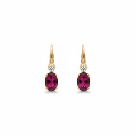 (R)14K RUBY & DIAMOND GOLD EARRINGS