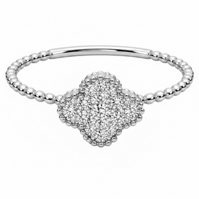 HJ NAMDAR (Y)14KW 0.18CTW DIA CLOVER SHAPED DIAMOND (H/SI 0.18CTW) RING WHITE GOLD