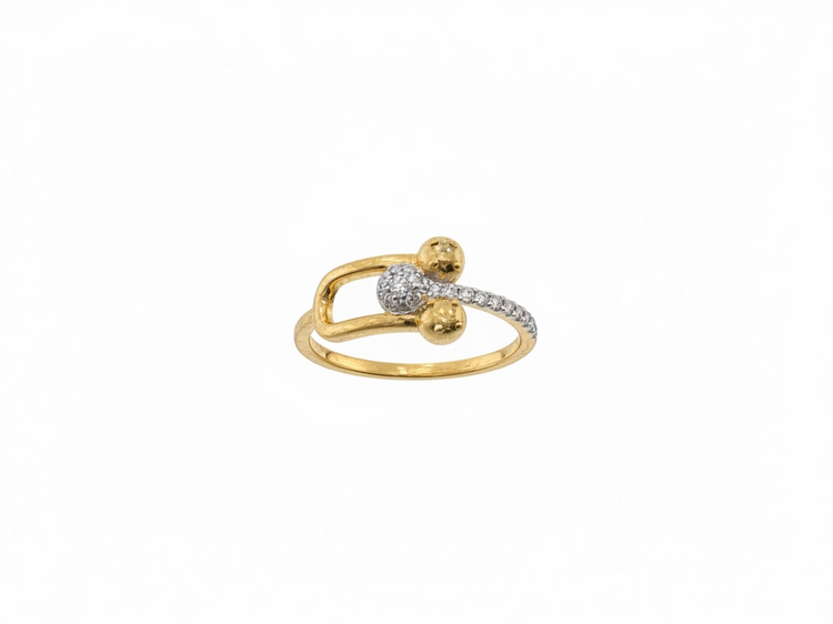 HJ NAMDAR 14K .11DI BALL GOLD AND DIAMOND RING