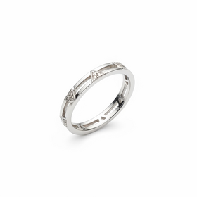 HJ NAMDAR (Y)18K .09TCW  ALTERNATING TRIANGLES DIAMOND RING