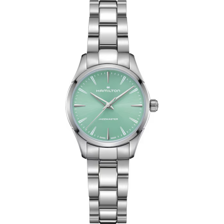 HAMILTON JAZZMASTER QUARTZ 32 WOMENS HAMILTON WATCH WITH SEAFOAM GREEN DIAL