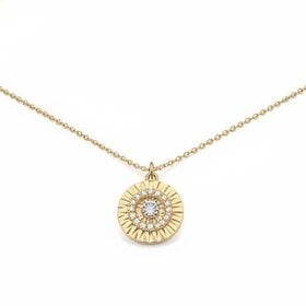 HJ NAMDAR (Y)14K .05DI 18”-16” ROUND DIAMOND PENDANT GOLD NECKLACE