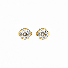 (Y)14K .25DI SCREW BACK 4 PRONG NATURAL DIAMOND EARRING STUD IN WHITE GOLD