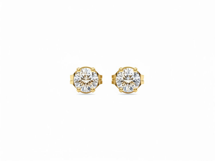 (Y)14K .25DI SCREW BACK 4 PRONG NATURAL DIAMOND EARRING STUD IN WHITE GOLD