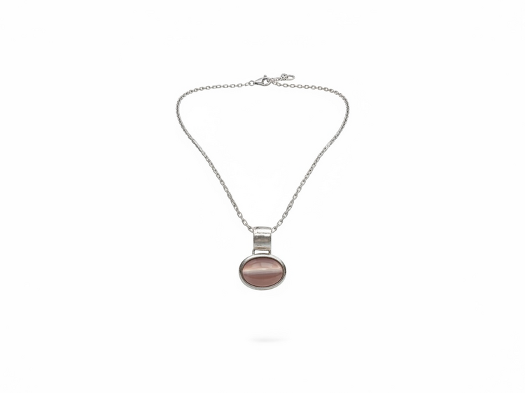 (Y)925 Dyed Agate Pendants with Magnetic Clasp on Silver Chain, 4 Variations