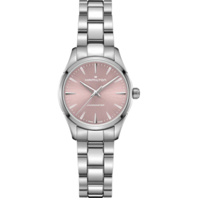HAMILTON JAZZMASTER QUARTZ 32MM WOMENS HAMILTON WATCH WITH DUSTY ROSE SUNRAY DIAL