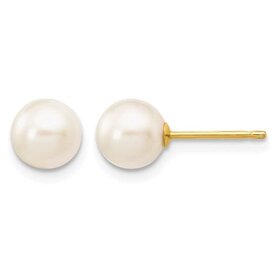 (R)14KY 6-7MM AKOYA CULTURED PEARL YELLOW GOLD STUD