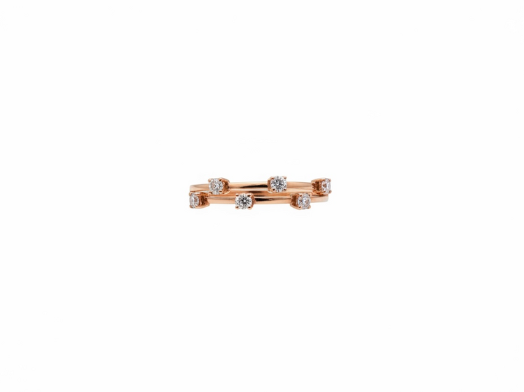 HJ NAMDAR (Y)14K .27DI 6 ROUND NATURAL DIAMONDS ON 14K ROSE GOLD RING