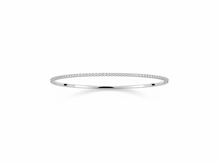 (Y)14K 1.02CT LAB GROWN DIAMOND BANGLE IN 14K WHITE GOLD