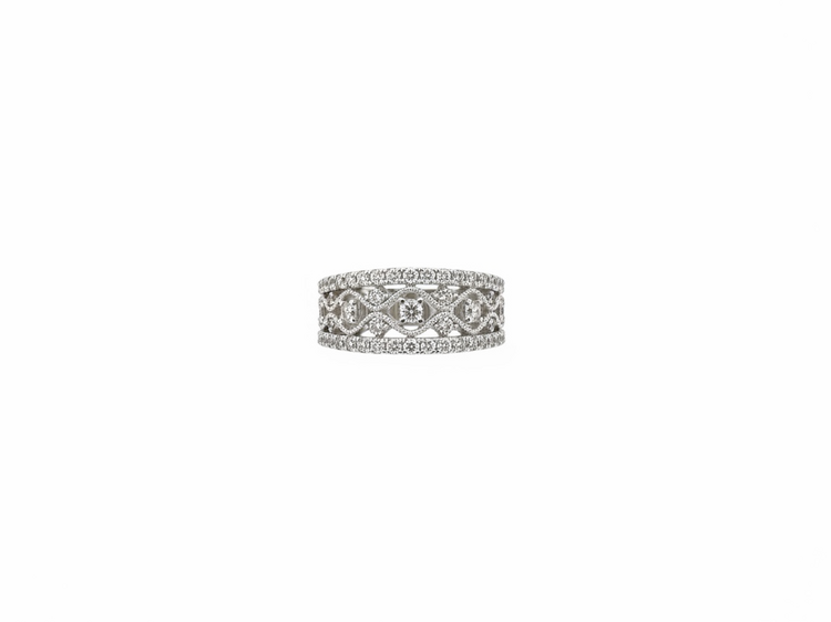 (Y)14K 1.15DI WHITE GOLD WITH NATURAL DIAMONDS AND AN ELEGANT DESIGN WITH MILGRAIN