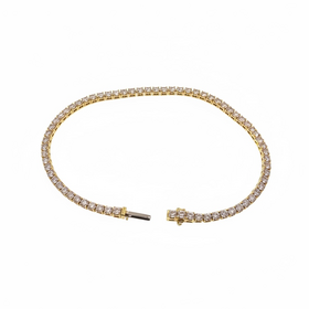 (Y)14K 4.07CT LAB GROWN DIAMOND TENNIS BRACELET IN 14K YELLOW GOLD