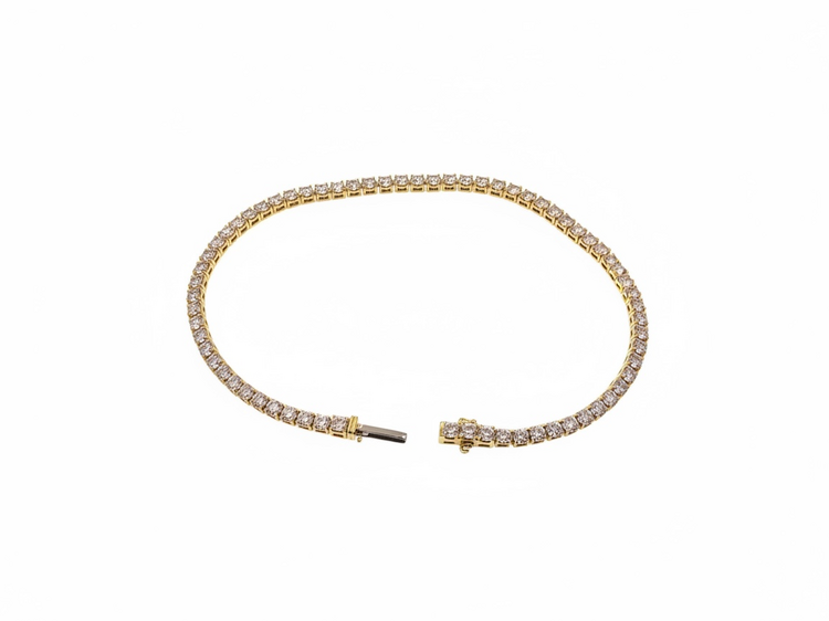 (Y)14K 4.07CT LAB GROWN DIAMOND TENNIS BRACELET IN 14K YELLOW GOLD