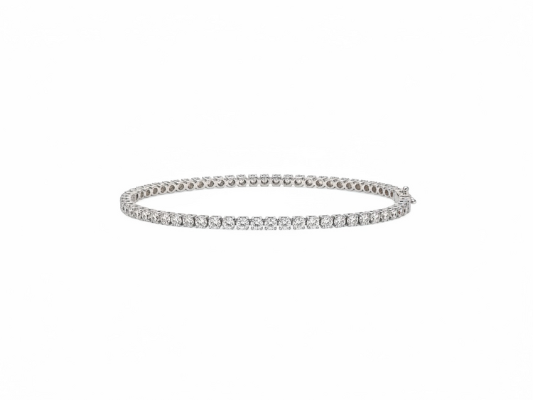 (Y)14K 4.03CT LAB DIAMOND TENNIS BRACELET IN 14K WHITE GOLD IGI 41J849692606