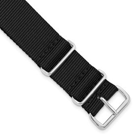 DEBEER DEBEER BLACK MILITARY G10 NYLON SILVER-TONE BUCKLE
