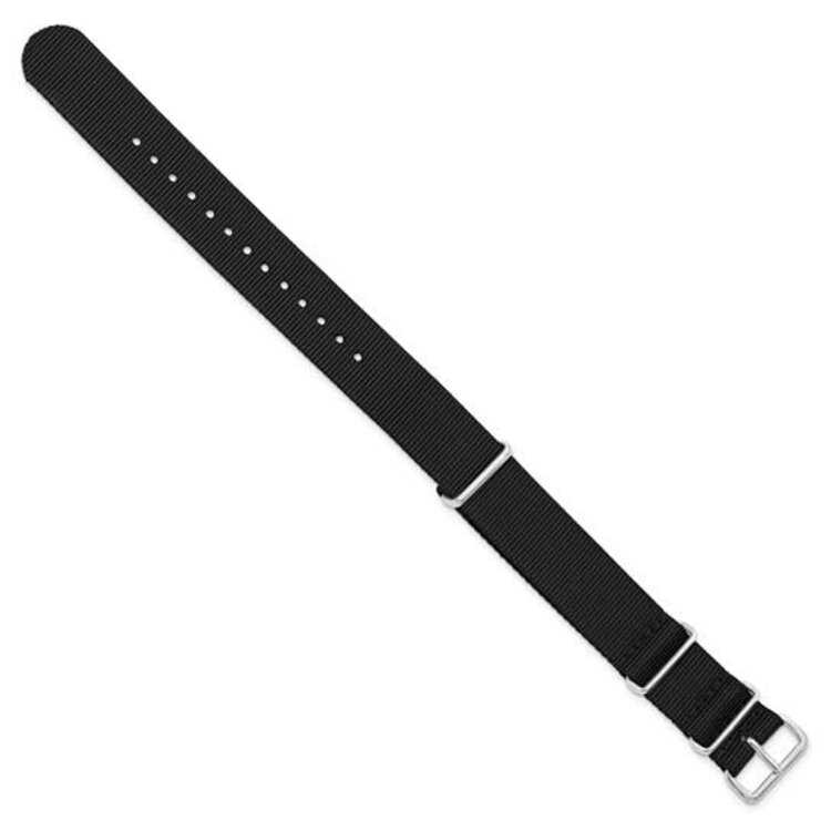 DEBEER DEBEER BLACK MILITARY G10 NYLON SILVER-TONE BUCKLE