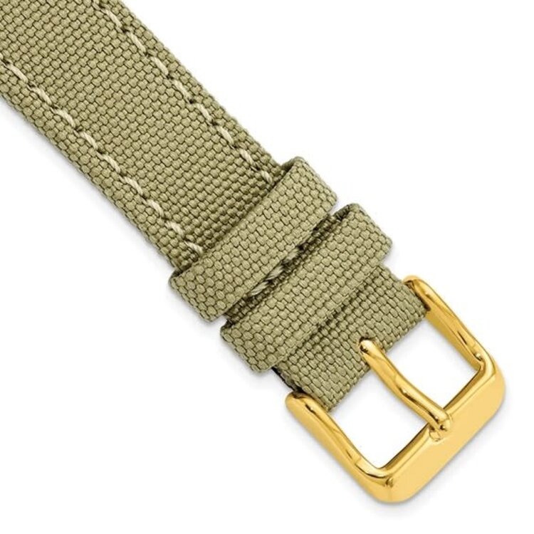 DEBEER DEBEER TAN CANVAS/LEATHER GOLD BUCKLE