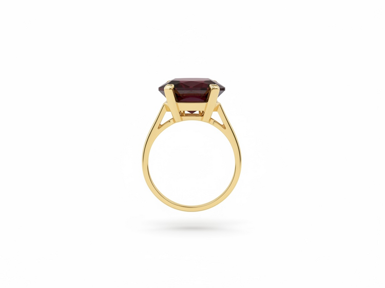 (Y)14K 19.20 GARNET YELLOW GOLD RING WITH LARGE OVAL GARNET