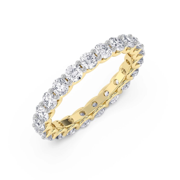 (Y)14KY LG 2.06TW F/VS+ LABGROWN DIAMOND ETERNITY  23 STONE  U PRONG IGI CERT# 42J978452507 YELLOW GOLD BAND