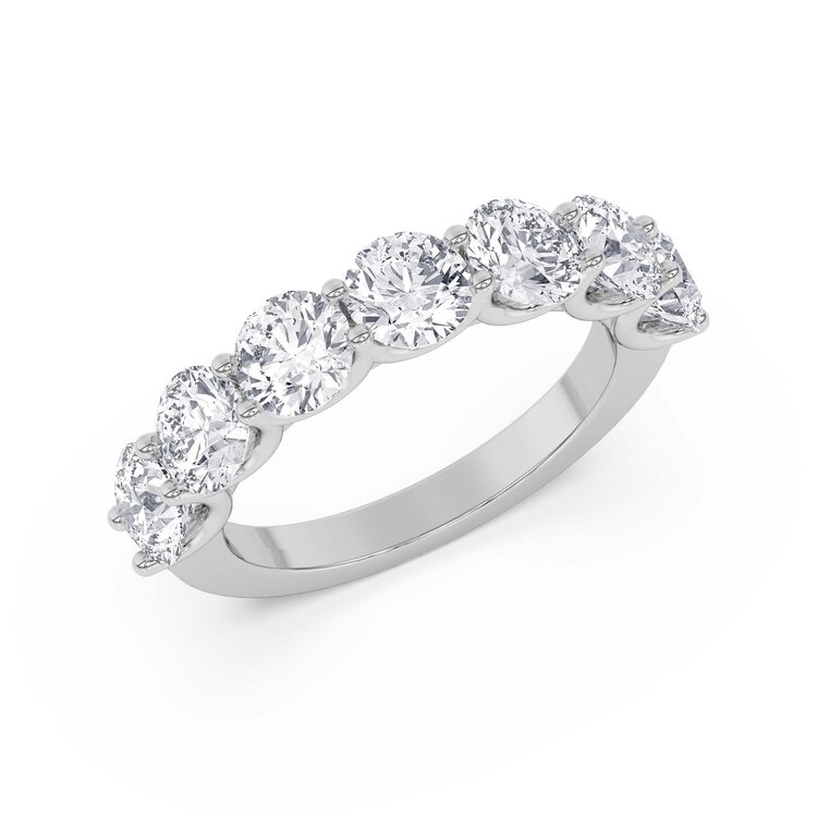 (Y)14KW LG 3.10TW F/VS+ LABGROWN DIAMOND 7 STONE U PRONG IGI CERT# 39J587982605 WHITE GOLD BAND