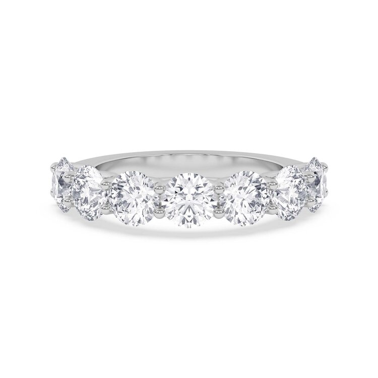 (Y)14KW LG 3.10TW F/VS+ LABGROWN DIAMOND 7 STONE U PRONG IGI CERT# 39J587982605 WHITE GOLD BAND
