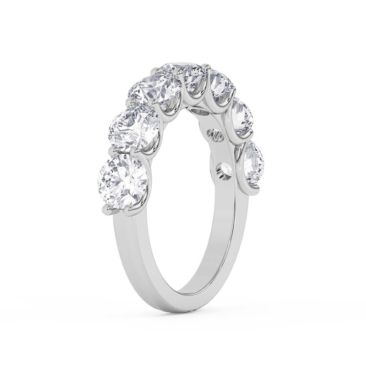 (Y)14KW LG 3.10TW F/VS+ LABGROWN DIAMOND 7 STONE U PRONG IGI CERT# 39J587982605 WHITE GOLD BAND
