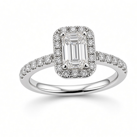 (R)14K .61CNT G VS2 .40 MTG NATURAL DIAMOND WHITE GOLD RING WITH GIA CERT 5181756404
