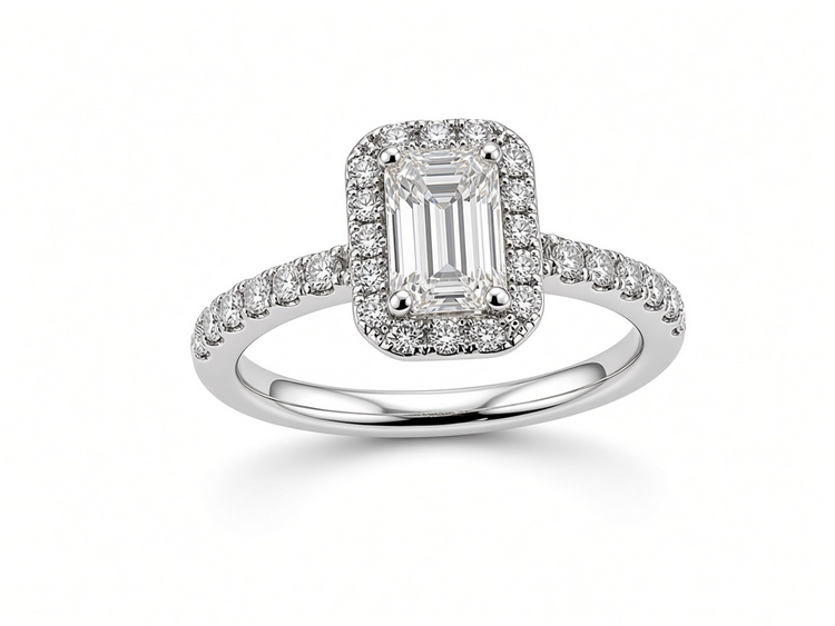 (R)14K .61CNT G VS2 .40 MTG NATURAL DIAMOND WHITE GOLD RING WITH GIA CERT 5181756404