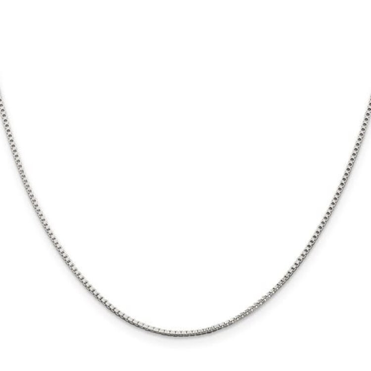 (Y)925 BOX 18” 1.25MM THICK 18” LONG BOX STYLE STERLING SILVER CHAIN WITH LOBSTER CLASP