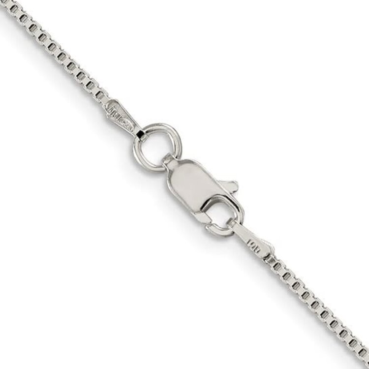 (Y)925 BOX 18” 1.25MM THICK 18” LONG BOX STYLE STERLING SILVER CHAIN WITH LOBSTER CLASP