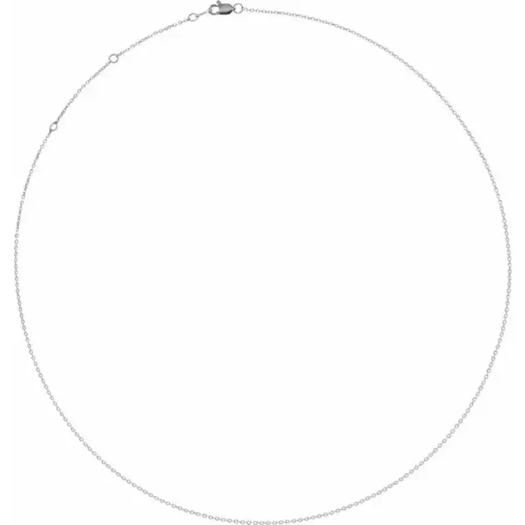(R)14KW  18” 1 mm Adjustable Diamond-Cut Cable 16-18" Chain