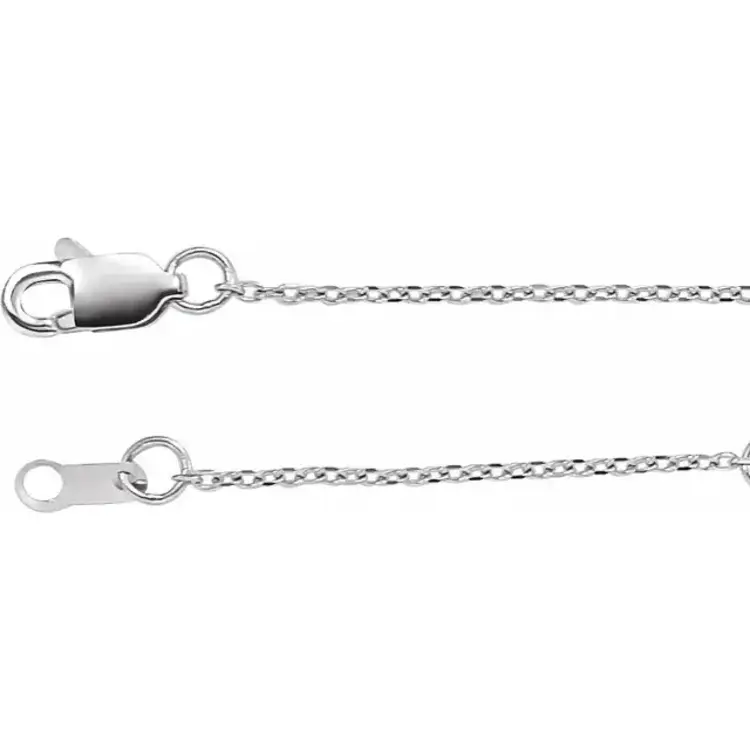 (R)14KW  18” 1 mm Adjustable Diamond-Cut Cable 16-18" Chain