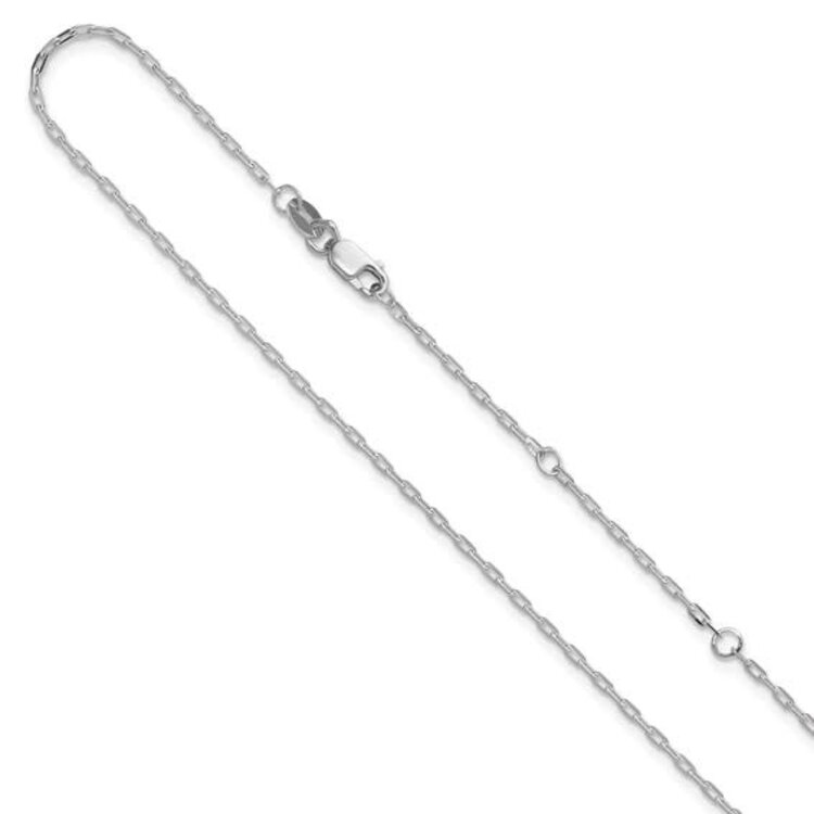 (R)10KW 18” 1.3MM Adjustable Elongated Flat Cable 16”-18” Chain with lobster clasp