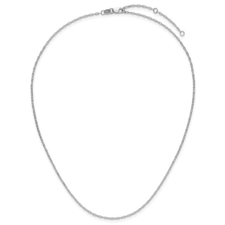 (R)10KW 18” 1.3MM Adjustable Elongated Flat Cable 16”-18” Chain with lobster clasp