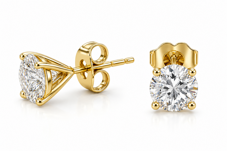 DS DESIGN INC. (Y)14K 2.05CT MARTINI PRONG LAB GROWN DIAMOND STUDS
