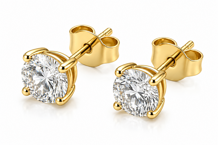 DS DESIGN INC. (Y)14K 1.05CT MARTINI PRONG LAB GROWN DIAMOND STUDS