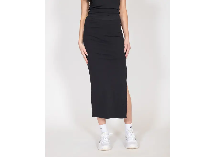 Brunette The Label Ribbed fitted maxi skirt