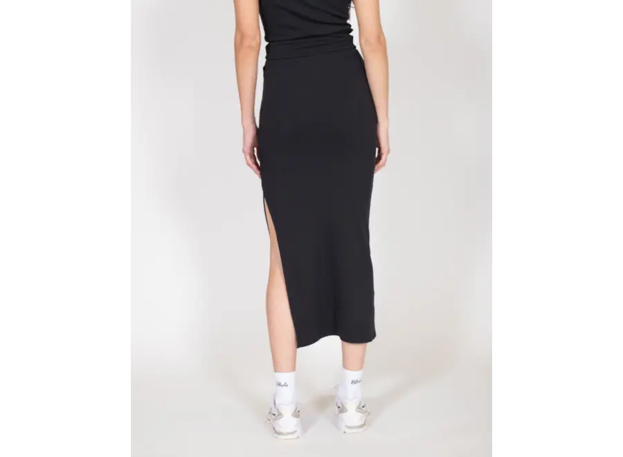Brunette The Label Ribbed fitted maxi skirt