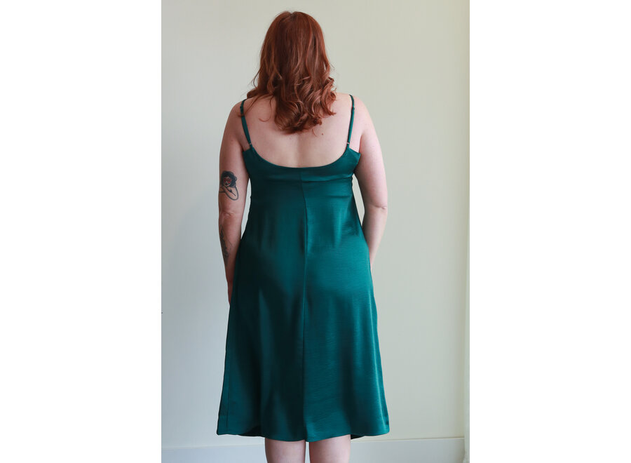 Apricot  Satin Ruched Dress