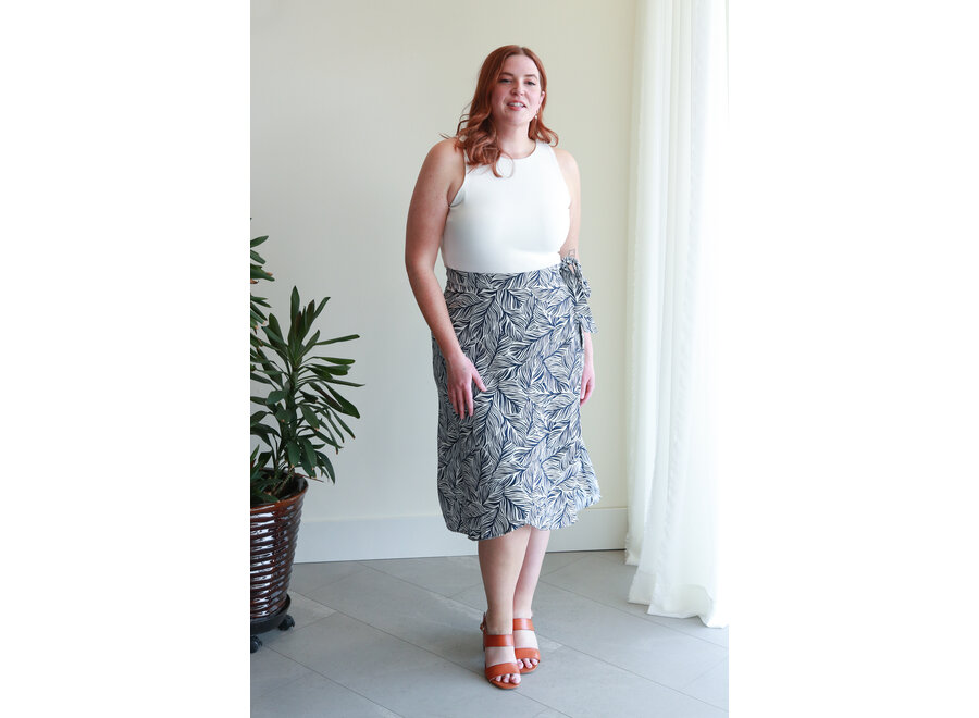 Apricot  Geo Leaf Wrap Skirt