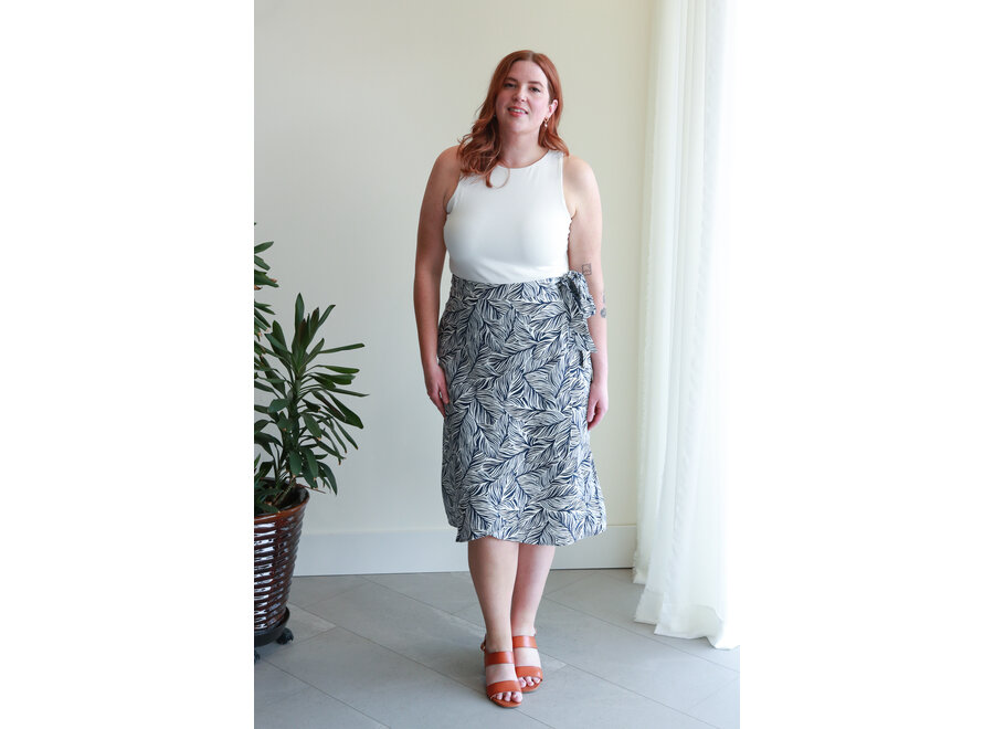 Apricot  Geo Leaf Wrap Skirt