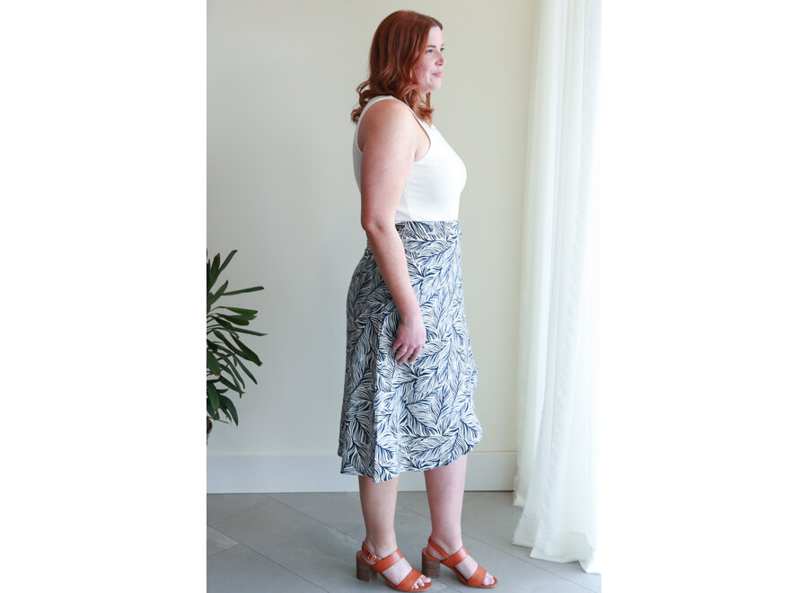 Apricot  Geo Leaf Wrap Skirt