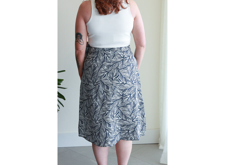 Apricot  Geo Leaf Wrap Skirt