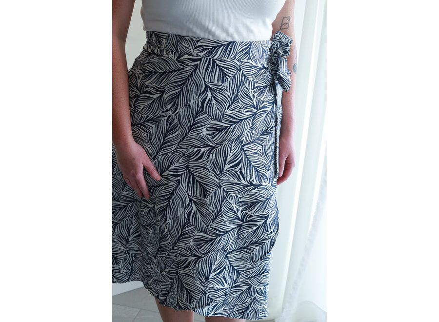 Apricot  Geo Leaf Wrap Skirt