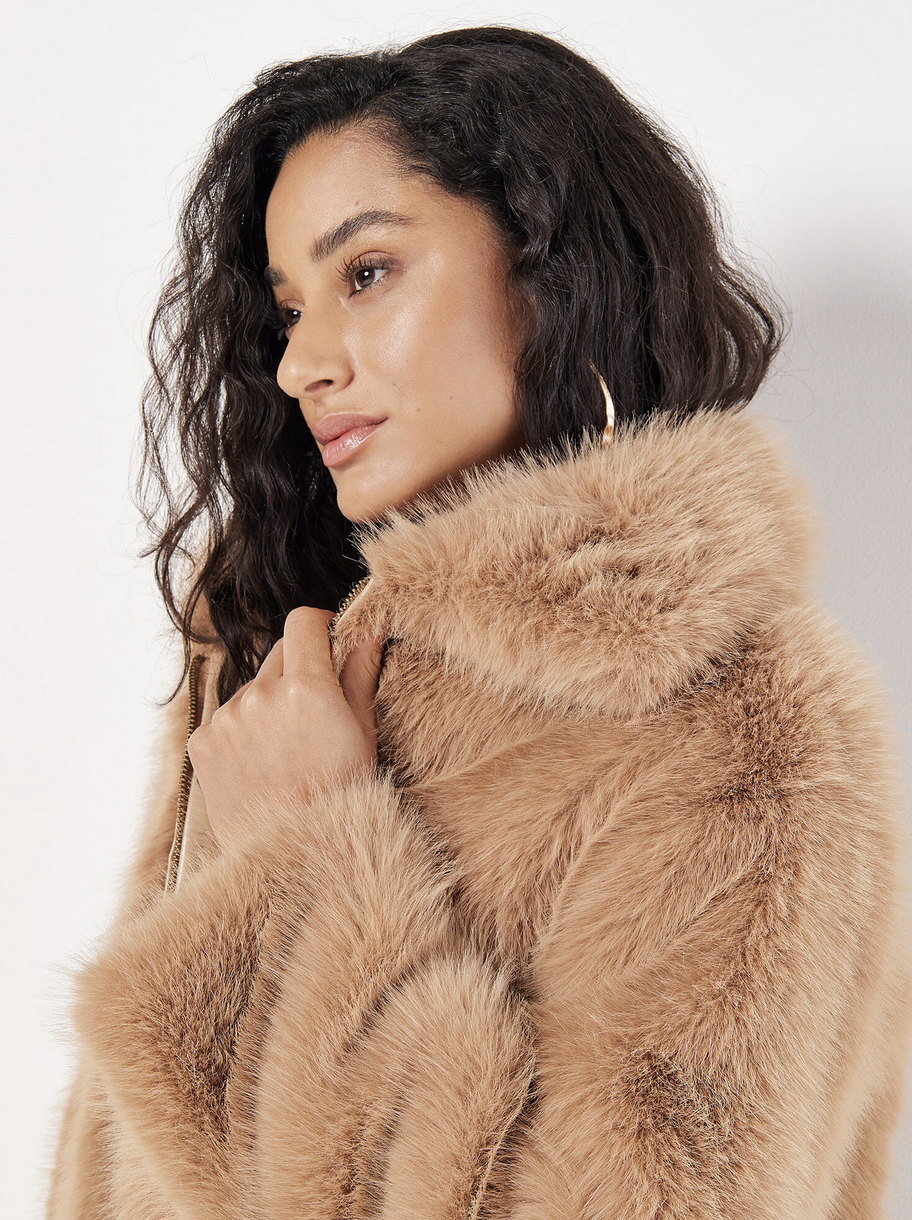 Apricot Opulent Fur Jacket Rise and Set Clothing Boutique
