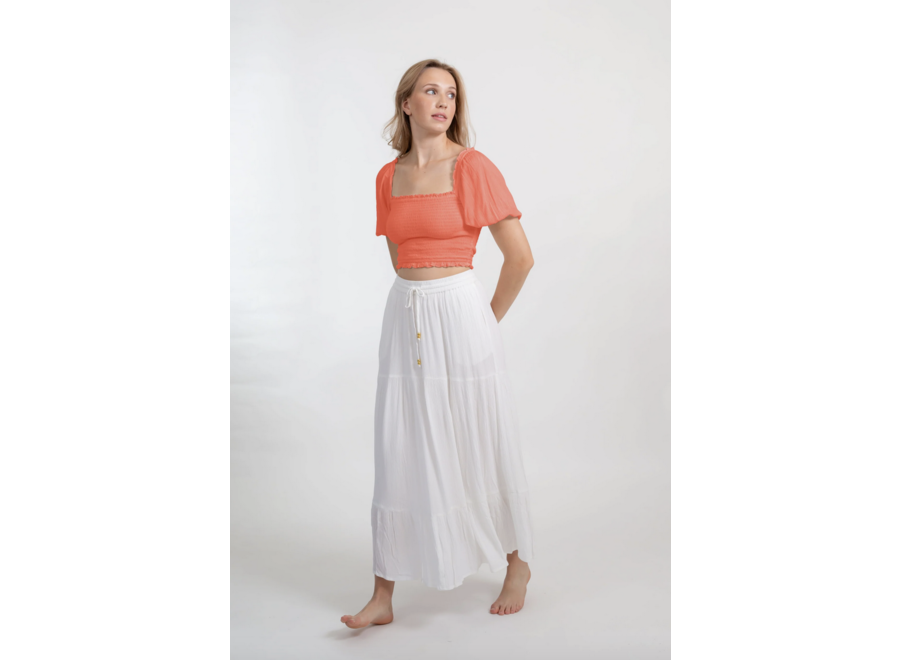 Koy Miami Smocked Crop Top