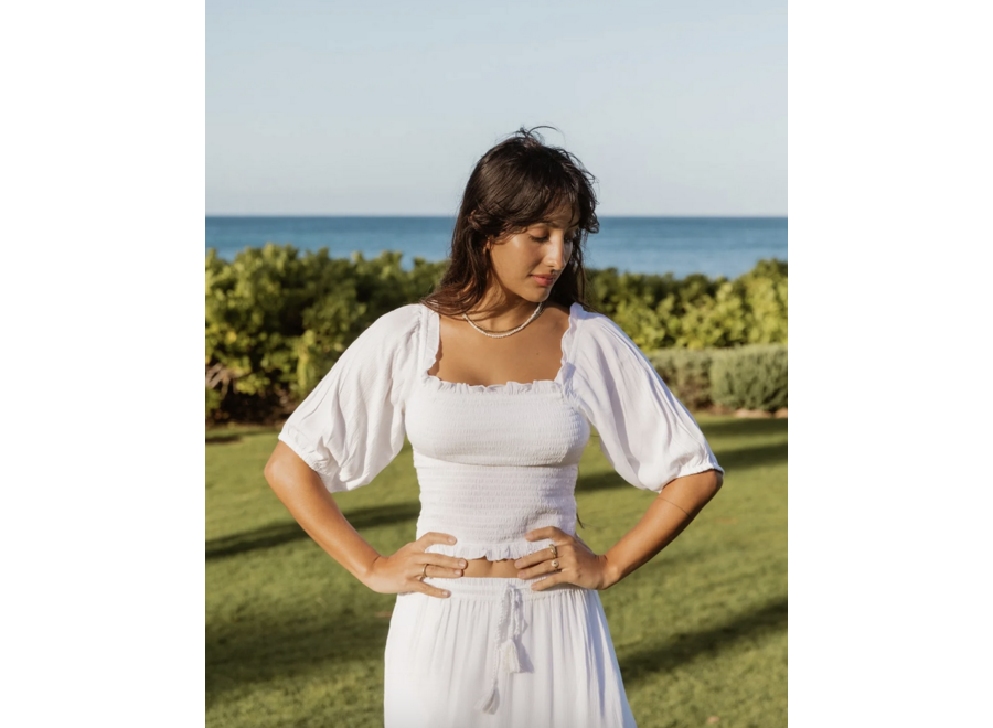 Koy Miami Smocked Crop Top