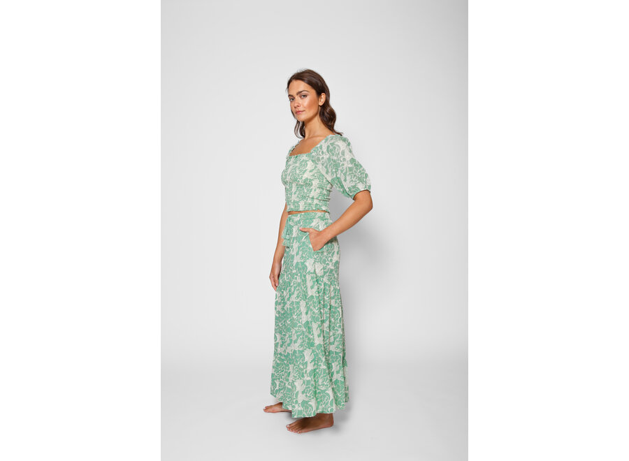 Koy Bloom Smocked Crop Top
